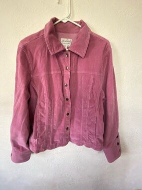 Live a Little Dusty Rose Corduroy Jean Jacket